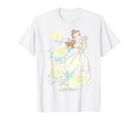 Disney Beauty & The Beast Belle Watercolor Rose T-Shirt T-Shirt