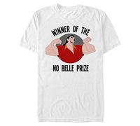 Disney Beauty & The Beast-No Belle Prize Organic Short Sleeve T-Shirt, White, L