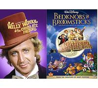 Disney Bedknobs And Broomsticks & Willy Wonka & the Chocolate Factory Musical DVD Set / Classic Family Movie Bundle Double Feature