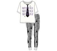 Disney Beetlejuice Ladies 2-Piece Cotton Pyjamas Set - Fun & Spooky Sleepwear with Long Sleeve Top and Printed Bottoms - Size 8-10