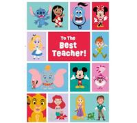 Disney Best Teacher Thank You Card | Thank You Message Inside, Disney Characters