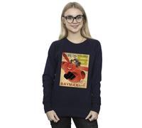 Disney Big Hero 6 Baymax Flying Baymax Newspaper Sweatshirt In Navy Navy S