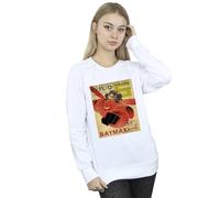 Disney Big Hero 6 Baymax Flying Baymax Newspaper Sweatshirt In White White XL