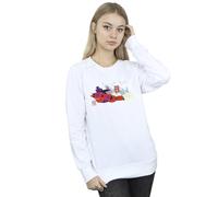 Disney Women's Big Hero 6 Baymax Hiro Bridge Sweatshirt in White | Size: Small Disney White S