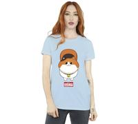 Big Hero 6 Baymax Kitten Face Cotton Boyfriend T-Shirt Disney Baby Blue XL