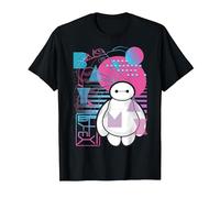 Disney Big Hero 6 Baymax Neon Style T-Shirt, Men, Black, XX-Large