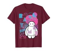 Disney Big Hero 6 Baymax Neon Style T-Shirt, Men, Burgundy, X-Large