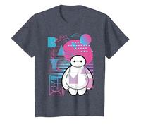 Disney Big Hero 6 Baymax Neon Style T-Shirt, Youth, Heather Blue, Medium