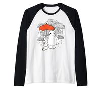 Disney Big Hero 6 Baymax Patterned Rain Clouds Portrait C1 Raglan Baseball Tee