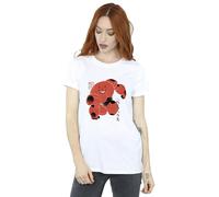 Disney Women's Big Hero 6 Baymax Suite Pose Cotton Boyfriend T-Shirt in White | Size: Medium Disney White M