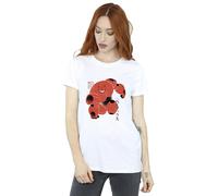 Disney Big Hero 6 Baymax Suite Pose Cotton Boyfriend T-Shirt In White White XXXL