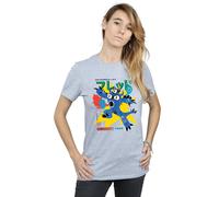 Disney Women's Big Hero 6 Fred Ultimate Kaiju Cotton Boyfriend T-Shirt in Grey | Size: Large Disney Grey L