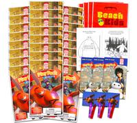 Disney Big Hero 6 Mini Party Favors Set for Kids - Bundle with 24 Mini Baymax Grab n Go Play Packs with Coloring Pages Stickers and More (Big Hero 6