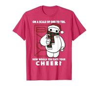 Disney Big Hero Baymax How Would You Rate Your Cheer T-Shirt, Men, Red Heather, Medium