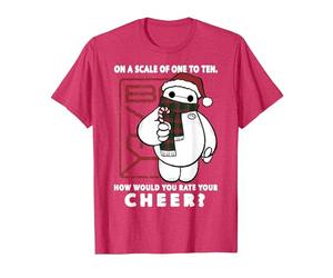 Disney Big Hero Baymax How Would You Rate Your Cheer T-Shirt, Men, Red Heather, Small