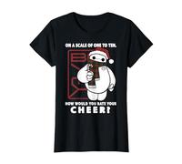 Disney Big Hero Baymax How Would You Rate Your Cheer T-Shirt, Women, Black, Medium