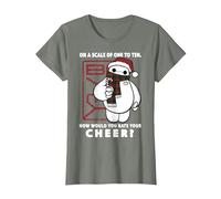 Disney Big Hero Baymax How Would You Rate Your Cheer T-Shirt, Women, Olive Heather, Medium