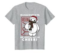 Disney Big Hero Baymax How Would You Rate Your Cheer T-Shirt, Youth, Heather Grey, Small