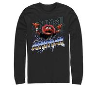 Disney Big & Tall Men's Muppets Animal Metal Tops Long Sleeve Tee Shirt, Black, Large Tall