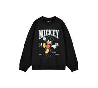Disney Mickey Mouse Womens Black Sweatshirt | Original 1928 Graphic Crew Neck Long Sleeve | Casual Cartoon Apparel | Everyday Wear | USA Theme Iconic Design