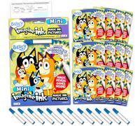 Disney Bluey Imagine Ink Coloring Book Set for Kids - 12 Pack No-Mess Magic Ink Bluey Coloring Books with Barn Bots Stickers and Door Hanger (Bluey Party Supplies Party Favors Bundle)