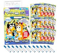Disney Bluey Imagine Ink Coloring Book Set for Kids - 12 Pack No-Mess Magic Ink Bluey Coloring Books with Barn Bots Stickers and Door Hanger (Bluey Party Supplies Party Favors Bundle)