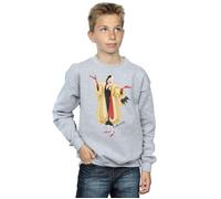 Disney Boy's 101 Dalmatians Classic Cruella De Vil Sweatshirt in Grey | Size: 7-8 Years Disney Grey 7-8 Years