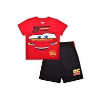 Disney Boy's 2-Piece Cars Lightning McQueen Tee Shirt and Taped Short Set, Red, 4T