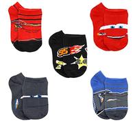 Disney Boy's 5 Pair Cars Character Socks, Red, Small