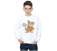 Disney Boy's Aladdin Classic Angry Abu Sweatshirt in White | Size: 7-8 Years Disney White 7-8 Years