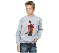 Disney Boy's Aladdin Classic Jafar Sweatshirt in Grey | Size: 5-6 Years Disney Grey 5-6 Years