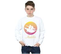 Disney Boy's Aladdin Flying Sunset Sweatshirt in White | Size: 5-6 Years Disney White 5-6 Years
