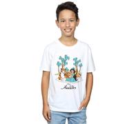 Disney Boy's Aladdin Jasmine Abu Rajah Beach T-Shirt in White | Size: 7-8 Years Disney White 7-8 Years