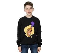 Disney Boy's Aladdin Prince Ali Face Sweatshirt in Black | Size: 9 Years Disney Black 9 Years