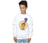 Disney Boy's Aladdin Prince Ali Face Sweatshirt in White | Size: 12-13 Years Disney White 12-13 Years