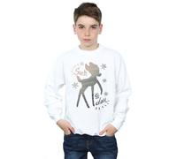 Disney Boy's Bambi Winter Deer Sweatshirt in White | Size: 12-13 Years Disney White 12-13 Years