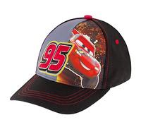 Disney Boys Baseball Hat, Lightning McQueen Adjustable Cap for Toddler Ages 2-4 Or Kids Ages 4-7, Black/Red, 4-7 Years
