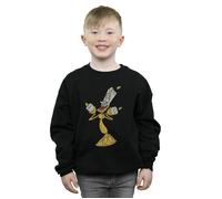 Disney Boy's Beauty & The Beast Lumiere Distressed Sweatshirt in Black | Size: 7-8 Years Disney Black 7-8 Years