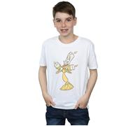 Disney Boy's Beauty & The Beast Lumiere Distressed T-Shirt in White | Size: 5-6 Years Disney White 5-6 Years