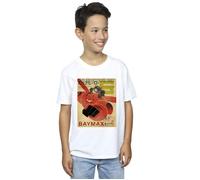 Disney Boy's Big Hero 6 Baymax Flying Baymax Newspaper T-Shirt in White | Size: 9 Years Disney White 9 Years