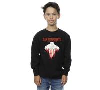 Disney Boy's Big Hero 6 Baymax San Fransokyo Heart Sweatshirt in Black | Size: 12-13 Years Disney Black 12-13 Years