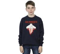 Disney Boy's Big Hero 6 Baymax San Fransokyo Heart Sweatshirt in Navy | Size: 9 Years Disney Navy 9 Years