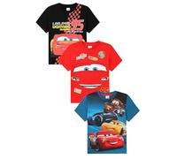 Disney Boys Cars 3 Pack Kids T-Shirts Childrens Multipack Tshirt (6-7 Years) Multicoloured