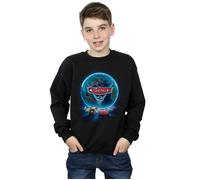 Disney Boy's Cars Globe Movie Poster Sweatshirt in Black | Size: 12-13 Years Disney Black 12-13 Years