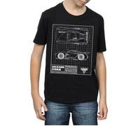 Disney Boy's Cars Jackson Storm Blueprint T-Shirt in Black | Size: 5-6 Years Disney Black 5-6 Years