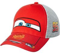 Disney boys Cars Lightning Mcqueen Character Cotton Baseball Cap Toddler Boys - Age 2-4 - 51CM Red/Grey