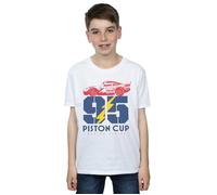 Disney Boy's Cars Piston Cup 95 T-Shirt in White | Size: 12-13 Years Disney White 12-13 Years