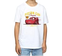 Disney Boy's Cars Piston Cup Champion T-Shirt in White | Size: 5-6 Years Disney White 5-6 Years