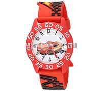 Disney Boy's 'Cars' Quartz Plastic Casual Watch, Color:Red (Model: WDS000443)