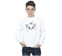 Disney Boy's Classics Marie Face Pocket Sweatshirt in White | Size: 5-6 Years Disney White 5-6 Years